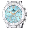 Festina Boyfriend Chronograph KristAlle Akzente Blaues Zifferblatt Quarz F20603-4 100M Damenuhr