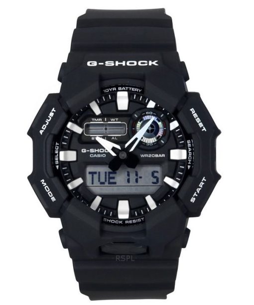 Casio G-Shock Analog-Digital-Armband aus biobasiertem Harz, schwarzes Zifferblatt, Quarz GA-010-1A 200M Herrenuhr