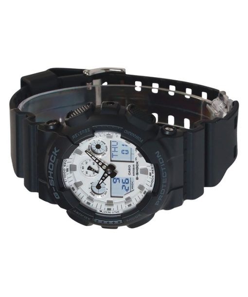 Casio G-Shock Analog-Digital-Harzarmband weißes Zifferblatt Quarz GA-100WD-1A 200M Herrenuhr