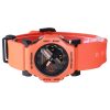 Casio G-Shock Analog-Digital-Herrenuhr mit orangefarbenem Harzarmband und schwarzem Zifferblatt, Quarz GA-2300FL-4A 200M