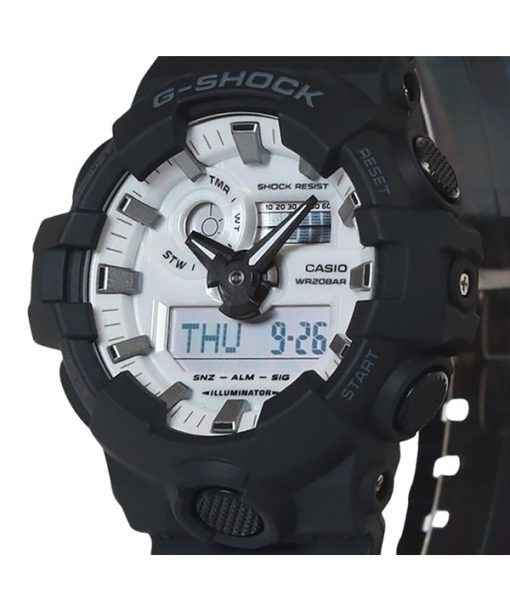 Casio G-Shock Analog-Digital-Harzarmband weißes Zifferblatt Quarz GA-700WD-1A 200M Herrenuhr