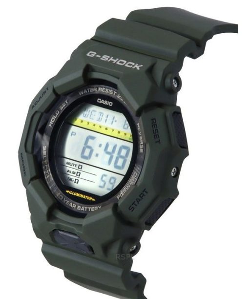 Casio G-Shock Digital Bio-Based Grünes Harzarmband Schwarzes Zifferblatt Quarz GD-010-3 200M Herrenuhr