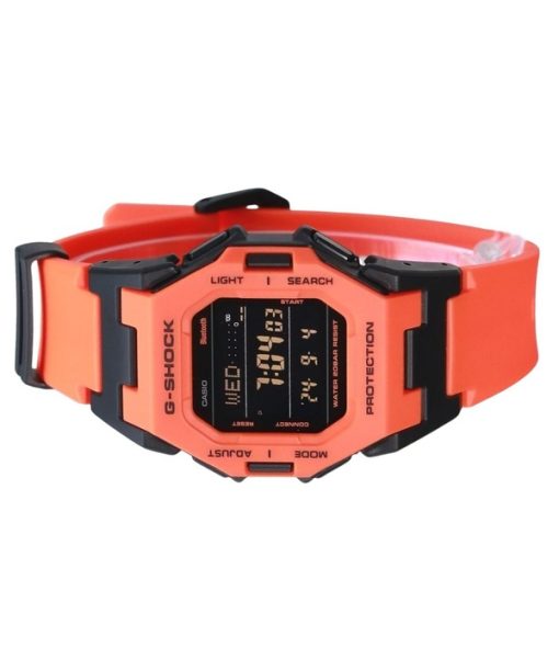 Casio G-Shock Digital Smartphone Link Biobasiertes orangefarbenes Harzarmband Quarz GD-B500FL-4 200M Herrenuhr