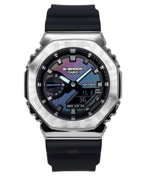 Casio G-Shock Analog Digital Rainbow Brick Wall Mehrfarbiges Zifferblatt Quarz GM-2100RW-1A 200M Herrenuhr