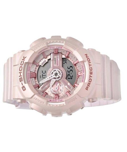 Casio G-Shock Analog-Digital-Quarzuhr aus biobasiertem Harz mit rosa Zifferblatt GMA-S110ST-4A 200M für Damen