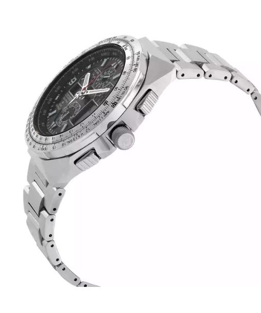 Citizen Promaster Skyhawk AT Chronograph Edelstahl schwarzes Zifferblatt Eco-Drive JY8120-58E 200M Herren-Fliegeruhr