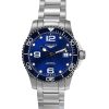 Longines HydroConquest Edelstahl Sunray blaues Zifferblatt automatische Taucheruhr L3.780.4.96.6 300M Herrenuhr