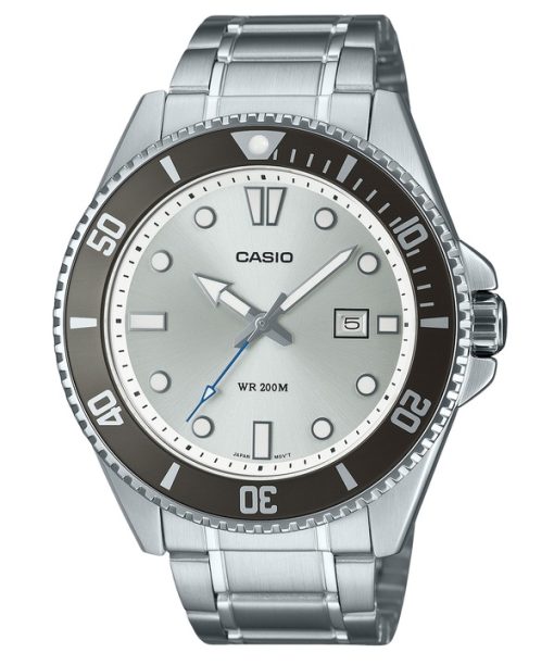 Casio Standard Analog Edelstahl Silber Zifferblatt Quarz MDV-107D-7AV 200M Herrenuhr