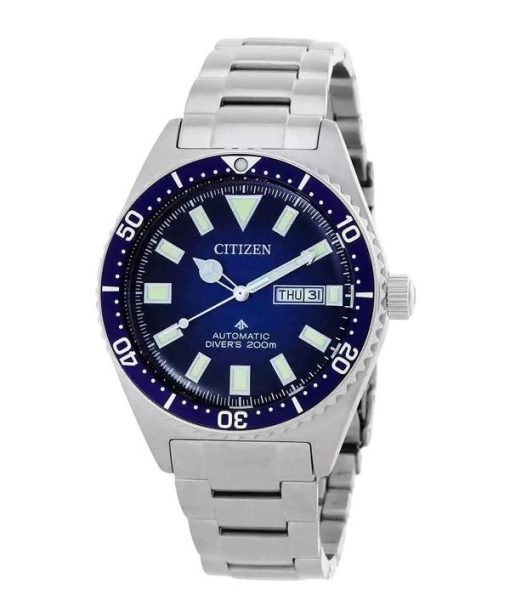 Citizen Promaster Mechanische Taucheruhr aus Edelstahl mit blauem Zifferblatt NY0129-58L 200M