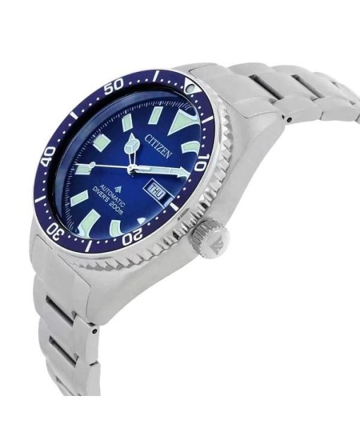 Citizen Promaster Mechanische Taucheruhr aus Edelstahl mit blauem Zifferblatt NY0129-58L 200M