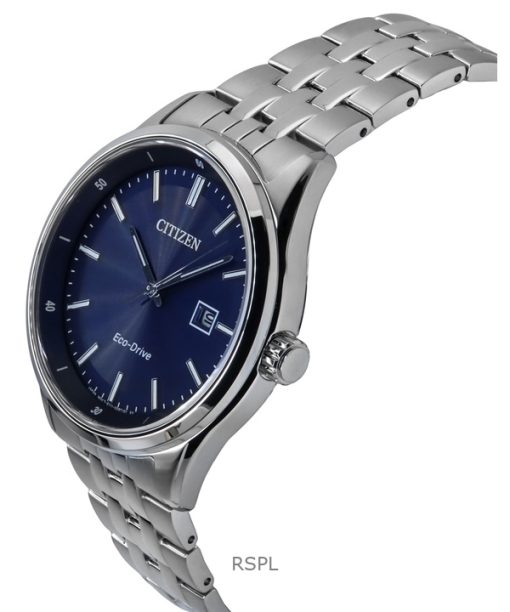 Citizen Eco-Drive Edelstahl blaues Zifferblatt BM7560-59L 100M Herrenuhr