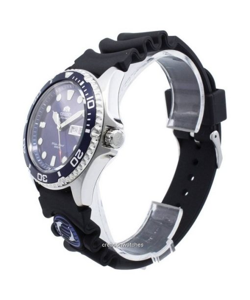 Überholte Orient Ray II Kautschukarmband blaues Zifferblatt Automatik FAA02008D9 200M Herrenuhr