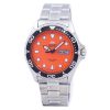 Überholte Orient Ray Raven II Edelstahl orange Zifferblatt Automatik FAA02006M9 200M Herrenuhr