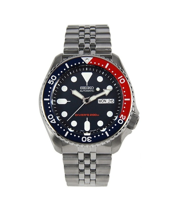 Überholte Seiko Jubilee Edelstahl dunkelblaues Zifferblatt Automatik Taucheruhr SKX009K2 200M Herren